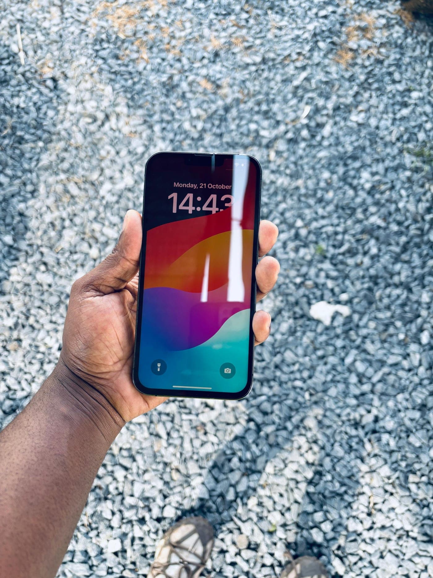 iPhone Screen Replacement - the same device after repair, damage fixed