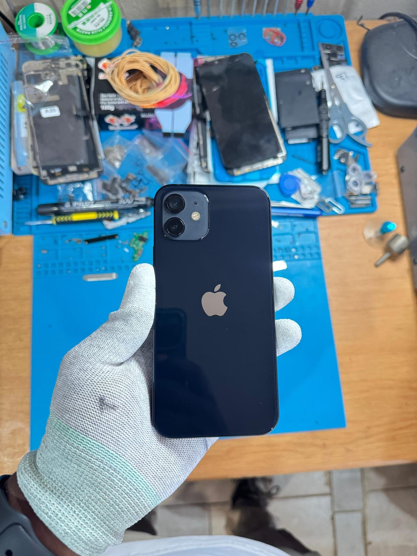 iPhone Screen Replacement - the same device after repair, damage fixed